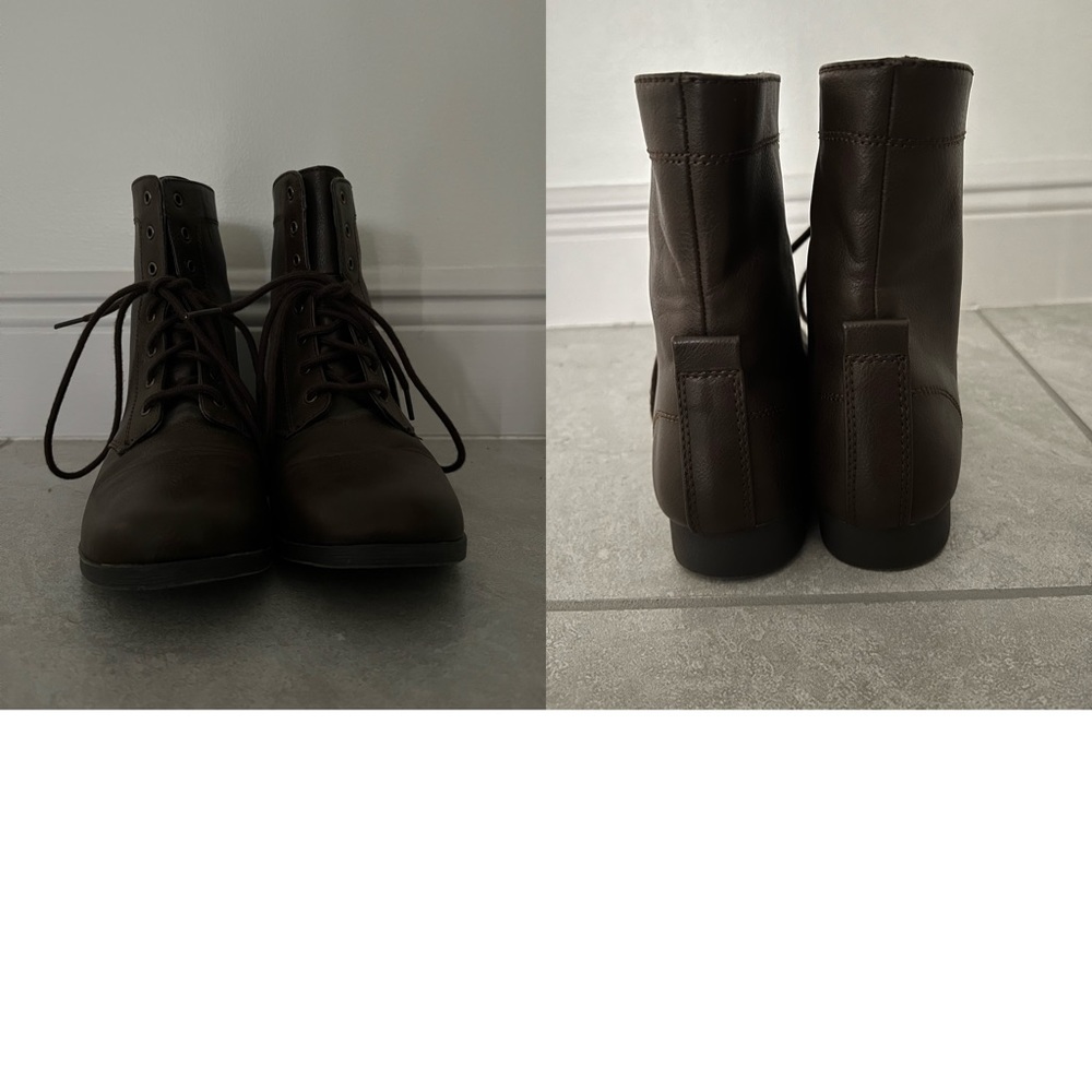 Laced Up Leather Boots